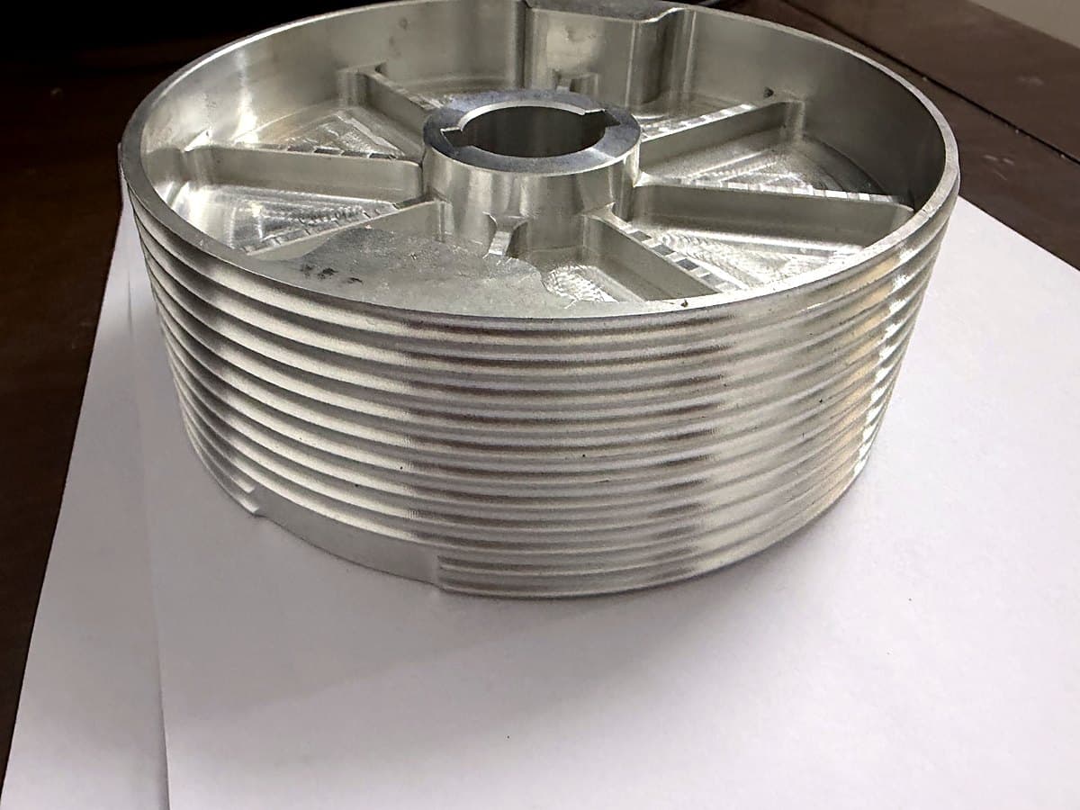 Finned Aluminium Rotor Housing — 38 Fins, 0.9 mm Walls